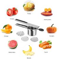 Trituradora De Pattas, Prensa De Acero Inoxidable De Grade Alimenticio con 3 Discos Intercambiables, Prensa Multifunctional Para Puré De Pattas, Frutas Y Verduras, Comida Para Bebés - details 3