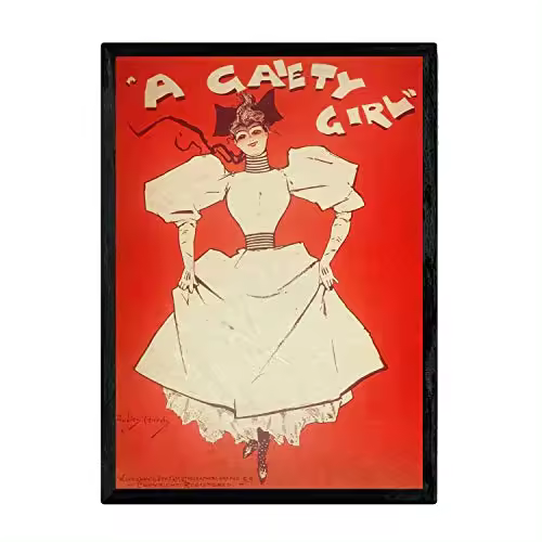 Nacnic Póster Vintage Chica con Vestido - Decoración Retro - 1