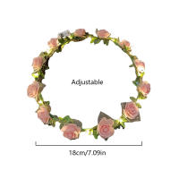 Diadema LED Para Mujeres Y Niñas Adorno De Cabeza Brillante Corona De Flores Luminosa Para Fiestas Cumpleaños Y Bodas - details 1