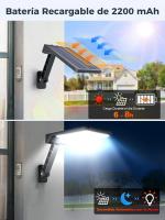 Foco LED solar para pared de Jardín con sensor de movimiento, 3 Modos ajustables IP65 potente Farola impermeable - details 0