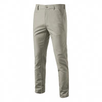 Otoño nuevos pantalones casuales de algodón y lino para hombres pantalones transpirables rectos juveniles de color sólido versátiles para hombres - details 2
