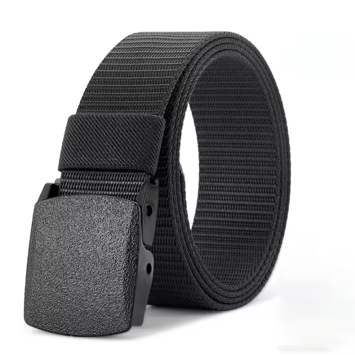 Cinturón Táctico Para Hombres Con Hebilla Automática De Nylon Cinturón De Lona Premium Para Pantalones Deportivos Ancho 3.4 Cm Casual Unisex - 1