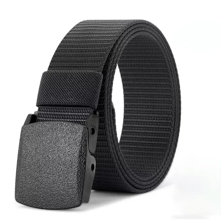 Cinturón Táctico Para Hombres Con Hebilla Automática De Nylon Cinturón De Lona Premium Para Pantalones Deportivos Ancho 3.4 Cm Casual Unisex - 1