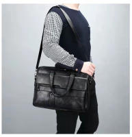 Bolso De Negocios De Cuero Para Hombre Bolso De Mano De Lujo Bolsa De Hombro Para Oficina A4 Portátil Bolsa Transversal MaleTote Bags - details 8