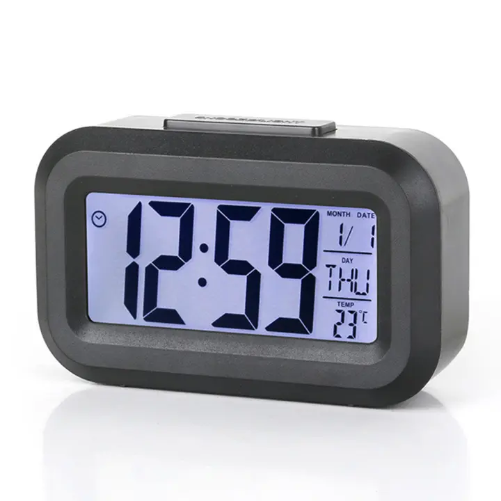 LED Reloj Despertador Digital Pantalla de Alarma Digital Electrónica de Escritorio Relojes de Mesa Para El Hogar Offi Backlight Snooze Reloj Calendar - 1
