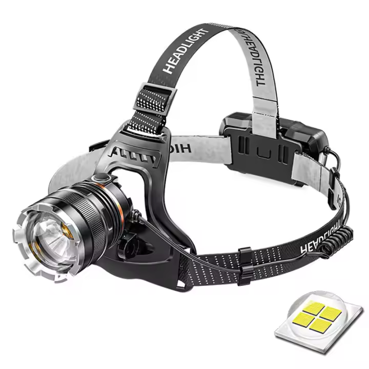 Linterna Frontal LED XHP50 Con Sensor Recargable Impermeable Para Pesca Buscaminas Camping Luz De Mano Con Zoom Y Modos De Interruptor Alto/Medio/Bajo - 1
