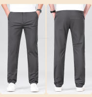 Pantalones Casuales Para Hombre De Algodón Puro Cintura Elástica Estilo Clásico Color Sólido Negra Caqui Gris Pantalones Rectos Para Negocios Cuatro Estaciones - details 15