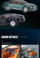 Modelo De Coche De Escala 1:24 Continental GT En Aleación Con Función Retroceso Y Luz Sonido Coche Deportivo De Metal Simulación Regalo De Colección Con Chasis Plástico Neumáticos De Goma Tamaño Aproximado 20.5*9*6CM - details 10