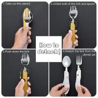 Juego De Utensilios De Camping Plegable Multi Funcional Cuchillo Fork Cuchara Para Actividades Al Aire Libre Deportes Picnic Viaje - details 10