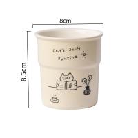 Taza De Café 225ml Con Diseño De Gatos Lindos Y Sencillos Taza De Leche De Avena Para Desayuno O Oficina Regalo Ecológico De Porcelana Blanca - details 1