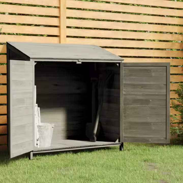 vidaXL COBERTIZO DE JARDÍN MADERA ABETO MACIZA ANTRACITA 102X52X112 CM - 1