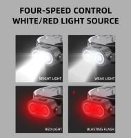 Mini faro recargable con Sensor potente, linterna de cabeza USB, faros LED, luz de búsqueda para acampar - details 5