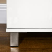 HOMCOM Cómoda con 4 Cajones Cómoda de Dormitorio de Madera con Patas Cómoda de Noche Moderno para Salón Oficina Entrada 112x38,2x81 cm Blanco - details 3