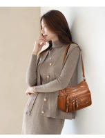 Bolso de hombre para Mujer, de Piel sintética, con textura de gran capacidad, moda, sencillo, para Madres de Mediana Edad. - details 9