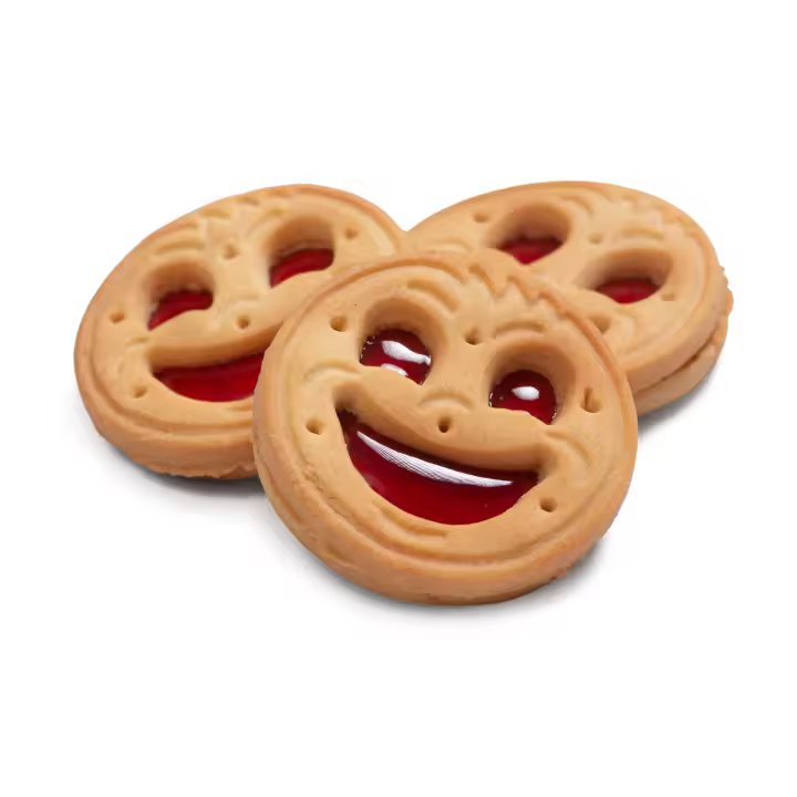Galletas Risitas rellenas de gelatina sabor fresa 1,5 Kg - 1