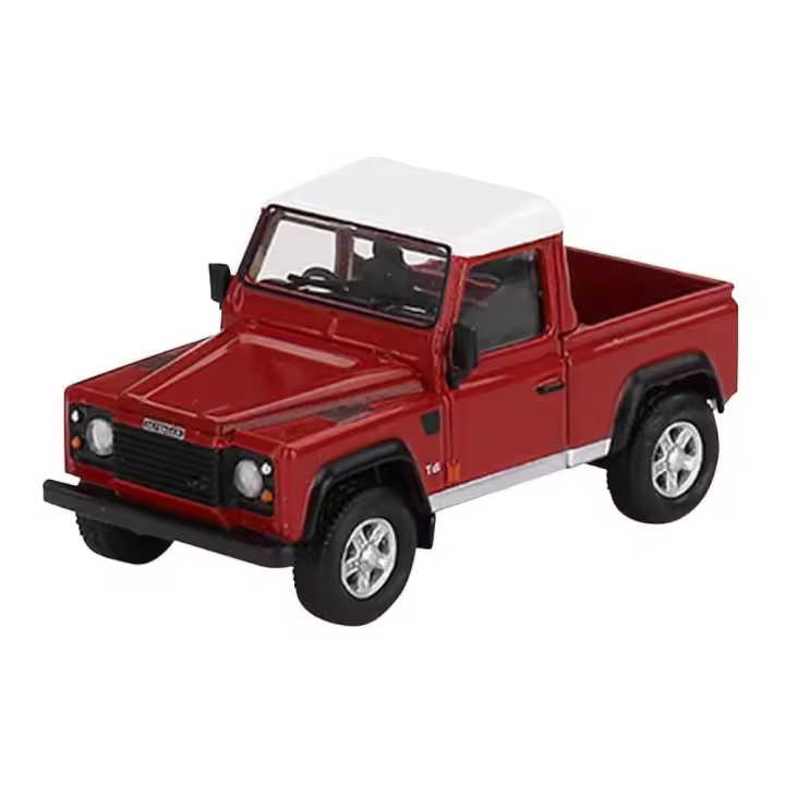 Mini GT Land Rover Defender 90 Pickup Masai Red RHD - 1