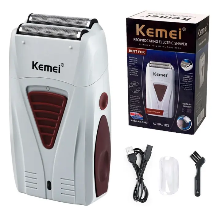 Cortador De Pelo Profesional Kemei-3382 Recargable 0mm Afeitadora Eléctrica Para Hombres Sin Cable Alta Calidad Corte Seco Y Húmedo - 1