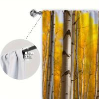 2pcs Cortina De Ventana Con Estampado De Arce Amarillo Para Decoración Del Hogar Tratamiento De Ventana Para Dormitorio Oficina Cocina Sala De Estar Y Estudio - details 9