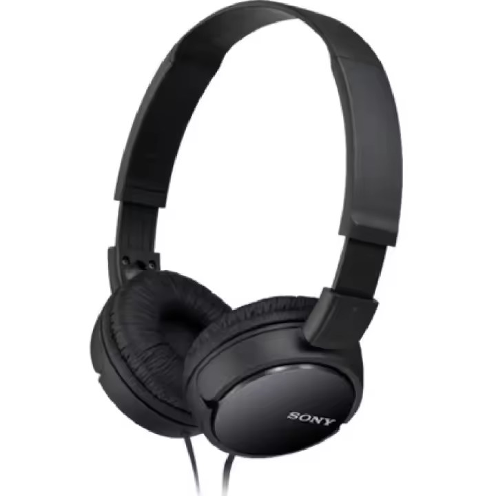 SONY MDR-ZX110BK Auriculares acolchados con cable de 1.2 metros, Color Negro, de Diadema, Plegables - 1