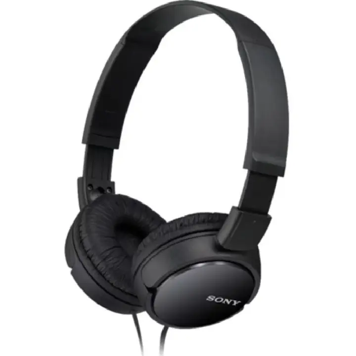 SONY MDR-ZX110BK Auriculares acolchados con cable de 1.2 metros, Color Negro, de Diadema, Plegables - 1