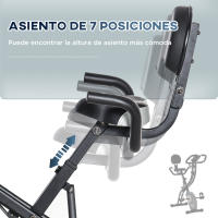 HOMCOM Bicicleta Estática Plegable con Sensor de Pulso Pantalla LCD Resistencia Ajustable de 8 Niveles Sillín Regulable y Respaldo para Entrenamiento en Casa 107x53x107 cm Negro - details 4