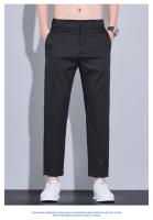 Pantalones Casuales Para Hombre De Verano Largo Hasta El Tobillo Ajustados Color Sólido Moda Fitted Cierre Elástico Talla 28-38 - details 17