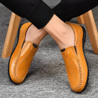 Zapatos Casuales Hechos a Mano Para Hombres Plataforma Plana Transpirables Zapatillas De Exterior Loafers Con Cubierta Superior De Cuero Split - details 7
