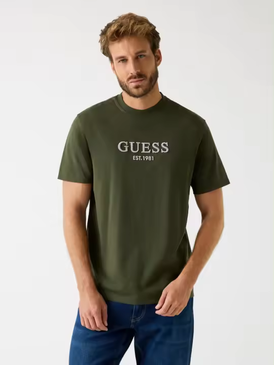 CAMISETA GUESS CN SS EMBROIDERY LOGO TEE VERDE - 1