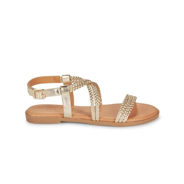 Sandalias Planas Mustang 54488 Mujer Oro - 1