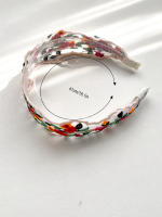 Diadema Bohemia Vintage De Punto Rosa Con Estampado Floral Ancha Para Mujeres Y Niñas Accesorio De Cabello Étnico Estilo Casual - details 29