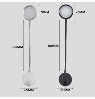 Lámpara De Pared LED Moderna Con Interruptor De Girar Para Lectura En La Habitación Luz Ajustable Soporte De Ventana Decoración De Hogar En Aluminio Negro Y Plateado - details 1