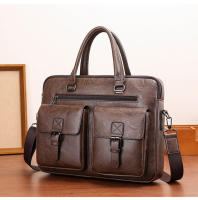 Bolso De Negocios Para Hombre De Lujo En Cuero PU Bolso De Mano Para Laptop Y Archivos A4 Estilo Oficina Y Almuerzo - details 8