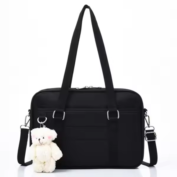 Bolso de Mujer, Bolso Japonés JK, Bolso de uniforme, Bolso de Mujer, Bolso de mujer, Bolso de un solo hombro, Bolso de lona de mano, Bolso Escolar para estudiantes universitarios, Negro, grande - 1