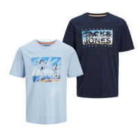Jack & Jones New 25 Hombre Pack 2 camisetas de algódon Mod JJCOLTON PHOTOPRINT , algodón de 150 grs ideal Primavera Verano , Moda Casual Informal REF 268438 - details 1