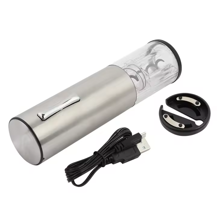 Sacacorchos eléctrico original para vino, abridor automático de botellas de vino, kit inalámbrico (gris) - 1