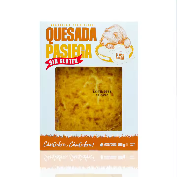 Quesada Pasiega Sin Gluten, EL OSO PARDO, 500g – Postre Tradicional de Cantabria. - 1