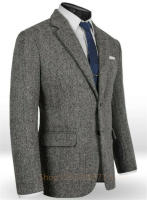 Chaleco Gris Para Hombre Traje De Boda Formal Tweed Herringbone Cierne Sencillo Prenda Esencial Para Eventos Elegantes - details 2