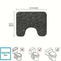 Alfombra De Pies Para Baño Y WC Antideslizante Absorbente De Agua U-Shaped Alfombrilla Impermeable De Poliéster 100% - details 0