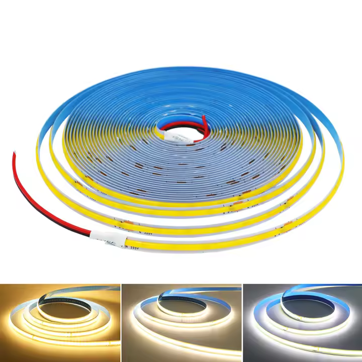 Tira De Luz LED COB Flexible 220V Super Brillante 240LEDs/m 5m-20m RA90 3000K-6000K Iluminación Lineal Para Sala De Estar - 1