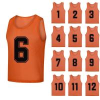 12 PCS Chalecos De Fútbol Para Adultos Rápidos De Secado Uniforme De Equipo De Entrenamiento Para Baloncesto Y Fútbol Numerados Top De Juego - details 2