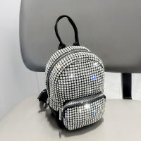 Mochila De Cristal Brillante Diseño Artesanal Lujo Diseñadora Bolso De Mano Para Mujer Material Metálico Con Lining De Poliéster - details 0