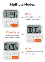 Nuevo Temporizador Digital LCD Para Cocina Y Estudio Con Formato De Tiempo 12/24H Mostrador Magnético Para Hornear Y Cocinar Temporizador De Cuenta Regresiva Para Dormir - details 7