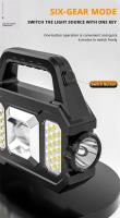 Linterna Recargable USB Impermeable Con 6 Niveles De Brillo COB/LED Torcha Portátil Luz De Camping Y Senderismo Solar Para El Hogar - details 2