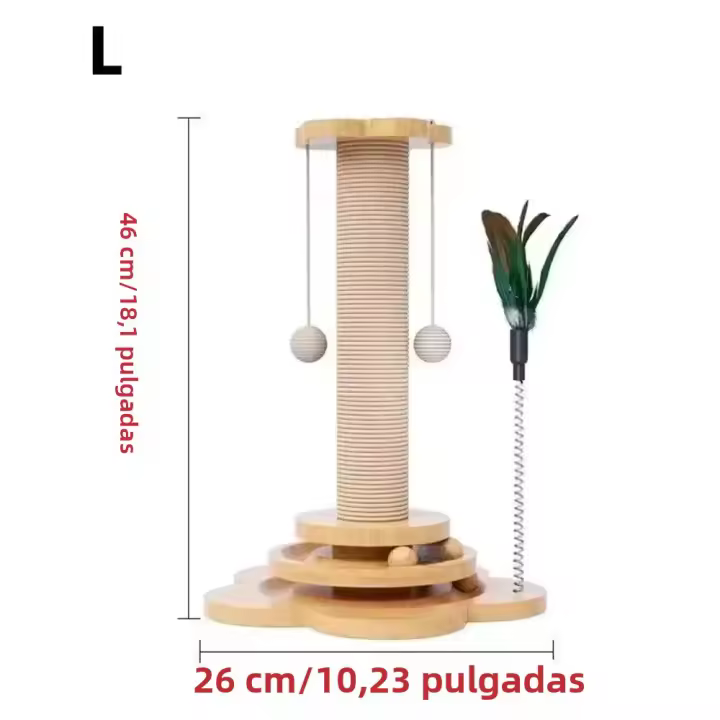 Juguete Para Gatos Tablero De Rasguñado Duradero Con Rueda Giratoria Columna De Atracción Para Gatos Marco De Subida Para Mascotas - 1