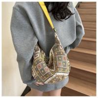 Bolso De Hombro Grande Para Mujer En Lona Estilo Nacional Bolsa De Mano Universitaria Bolsa De Mancuerna Bolsa De Underarm - details 16