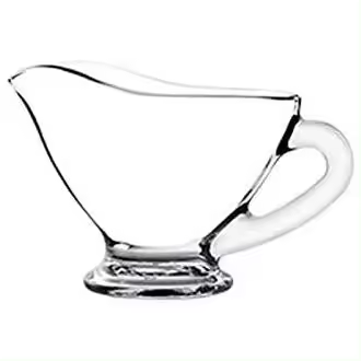 Jarra de crema de vidrio con platillo con asa perfecta para servir leche/salsa de ensalada/aderezo/ketchup/jarabe de arce caliente 60 ml/170 ml/250 ml Salsera(250ml) - 1