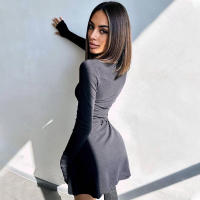 Vestido Elegante Y Moderno Para Mujer 2024 Primavera Verano Estilo Europeo Sencillo De Color Solido Con Tirantes Atrás Y Cintura Ajustada Largo Rodilla - details 2