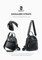 Mochila De Cuero Genuino Zency Para Mujer Capacidad Grande Cierre De Cremallera Estilo Casual Para Viajes Y Uso Diario - details 5