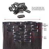 Extensiones De Cabello Sintético 6Pcs/Set 22 Pulgadas Rizado Recto Ombre Fibra Resistente Al Calor Con 16 Clip Para Mujeres Uso Diario - details 1
