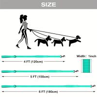 Correa Para Perros Grande Con Manijas Doble Seguridad Reflejante Nocturna Resistente Para Mascotas De Todas Las Etapas - details 1